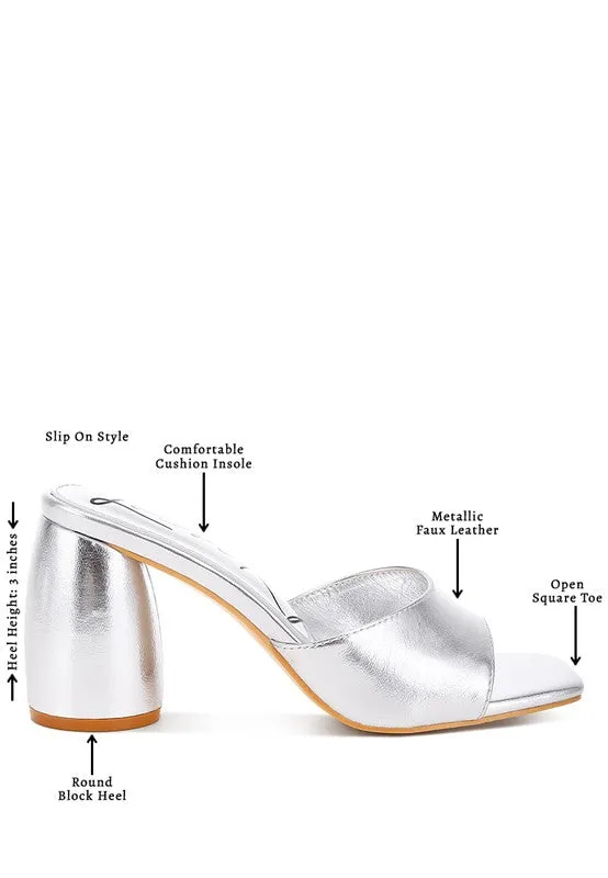 Be Easy- Shiny Silver Mules