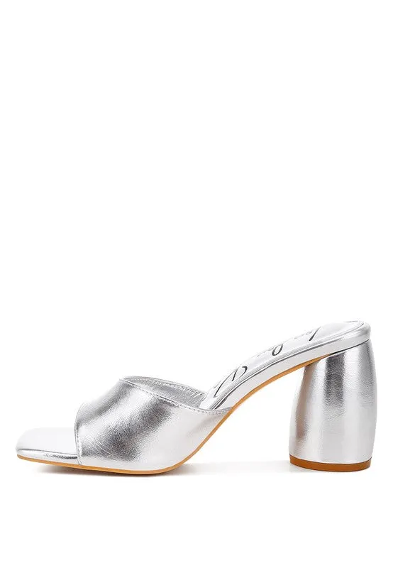 Be Easy- Shiny Silver Mules