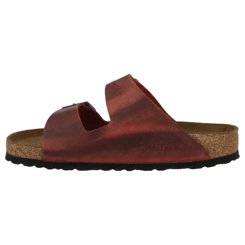 Birkenstock Arizona Oiled Nubuck Leather Unisex Slide Sandals