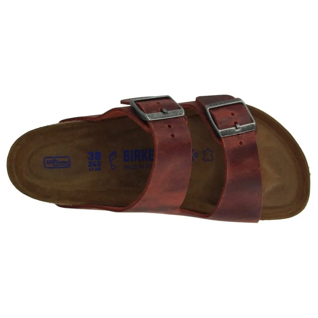 Birkenstock Arizona Oiled Nubuck Leather Unisex Slide Sandals