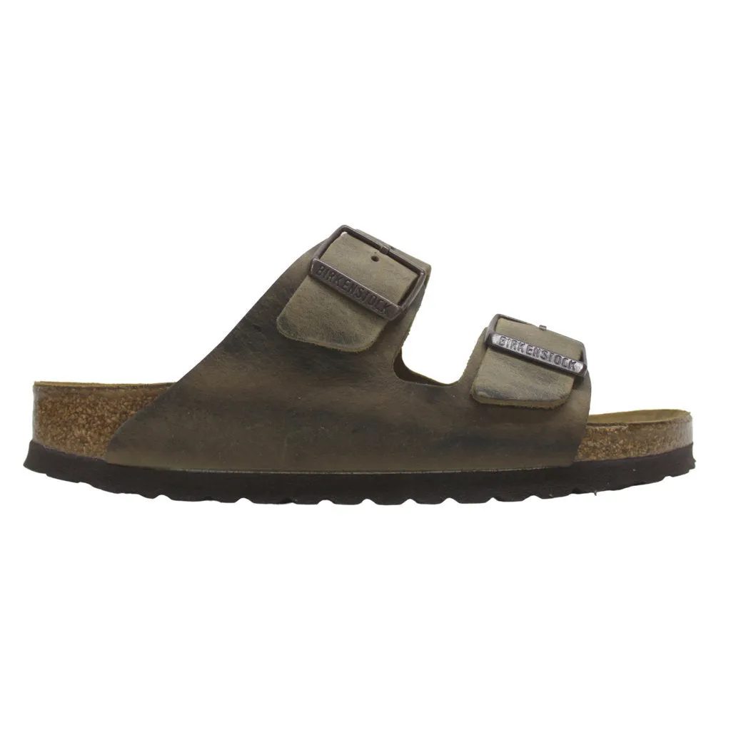 Birkenstock Arizona Oiled Nubuck Leather Unisex Slide Sandals