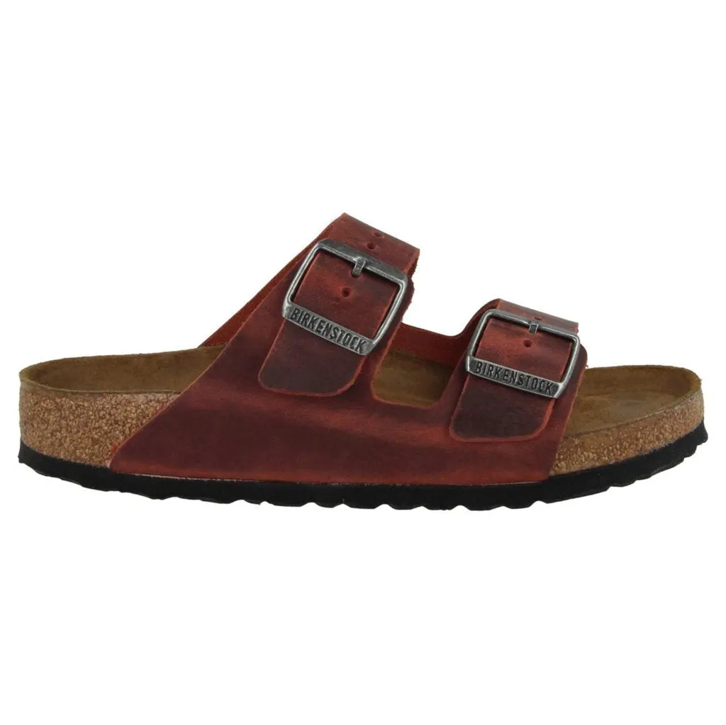 Birkenstock Arizona Oiled Nubuck Leather Unisex Slide Sandals