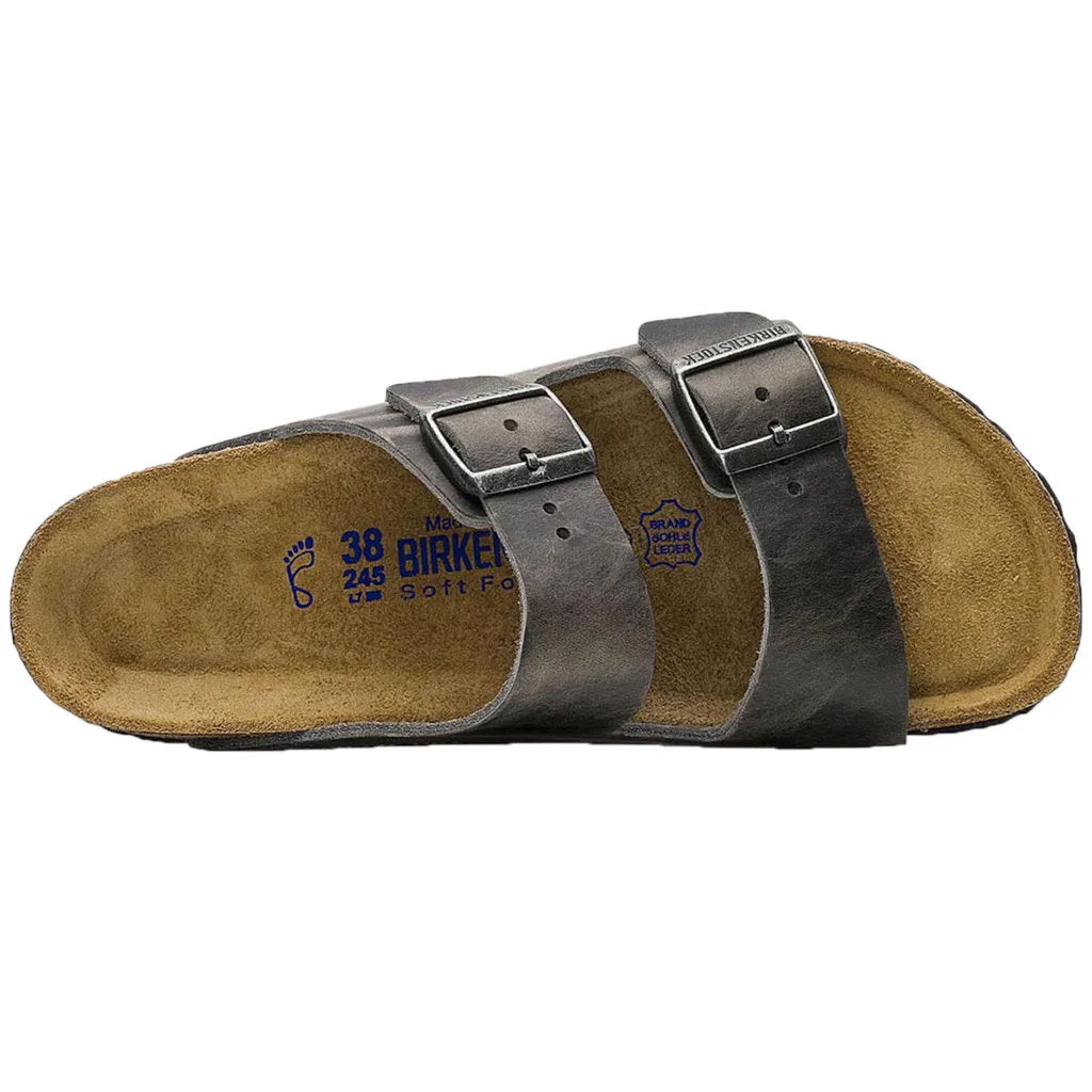 Birkenstock Arizona Oiled Nubuck Leather Unisex Slide Sandals