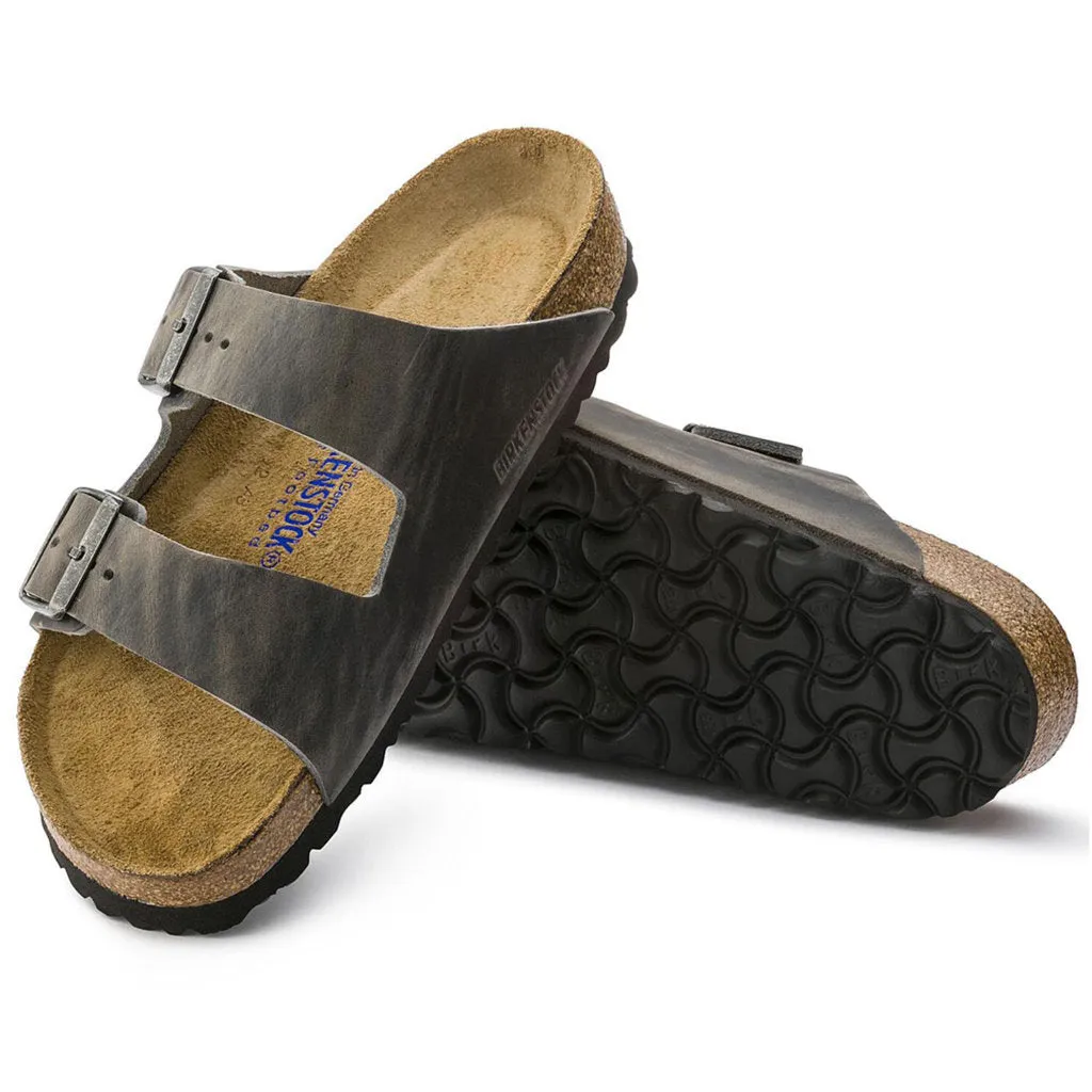 Birkenstock Arizona Oiled Nubuck Leather Unisex Slide Sandals