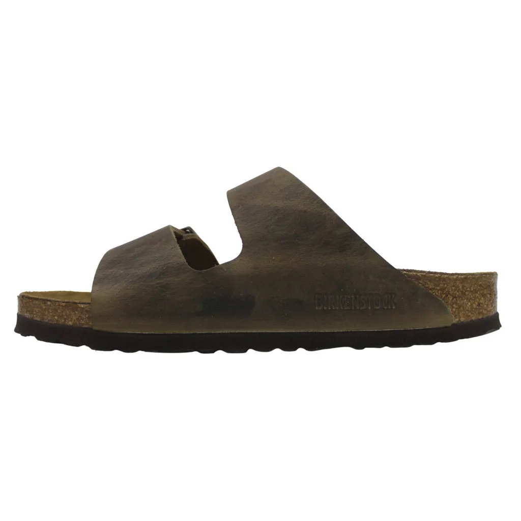 Birkenstock Arizona Oiled Nubuck Leather Unisex Slide Sandals