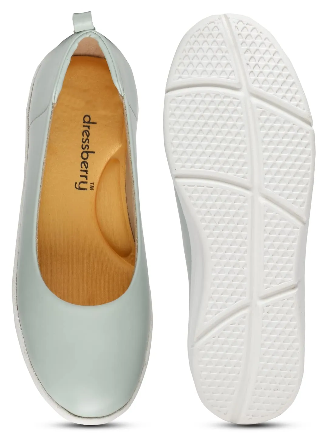 Bruno Manetti Women's White Slipon Back Closed Round Toe Upper PU Leather Insole Memory Foam Comfortable Bellies