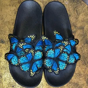 butterfly sandals blue