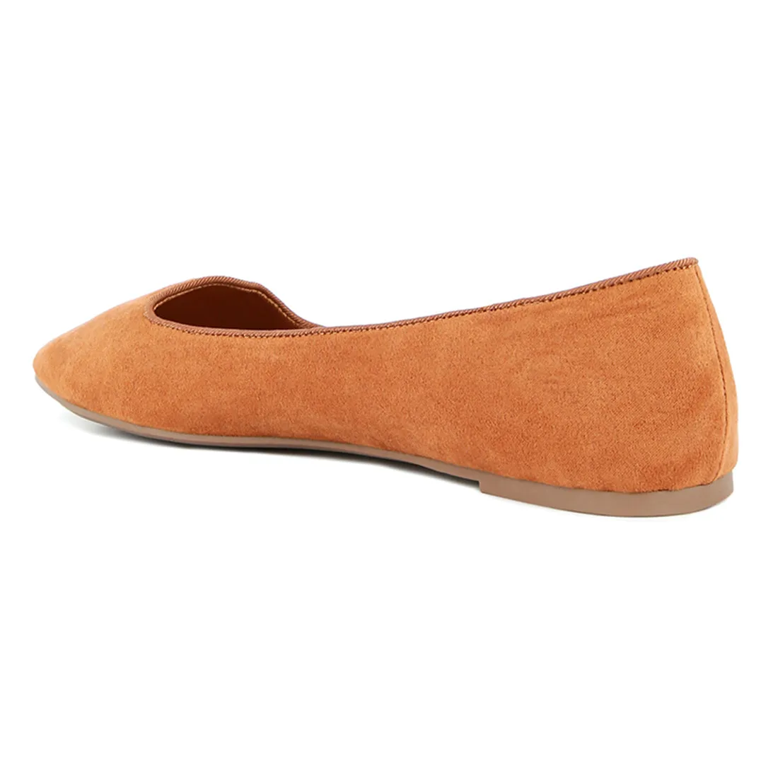 Camel Microfiber Casual Ballerinas