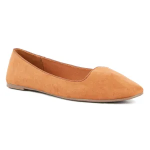 Camel Microfiber Casual Ballerinas