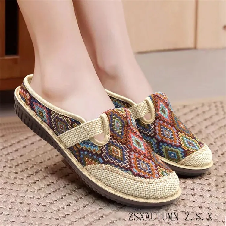 Cilool Weaving Breathable Loafers  Comfortable Walking Casual Flats Shoes WF08