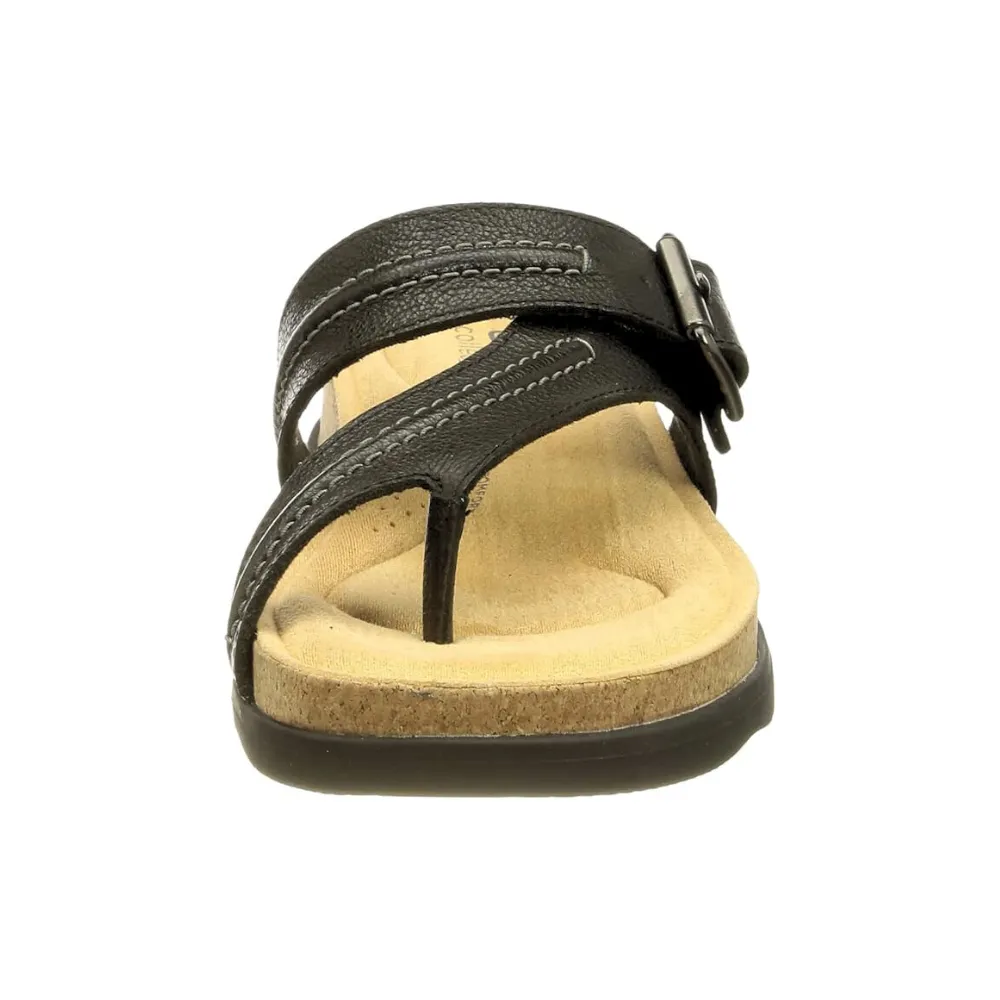 Clarks Brynn Madi Black Leather Flip Flops (Women's)