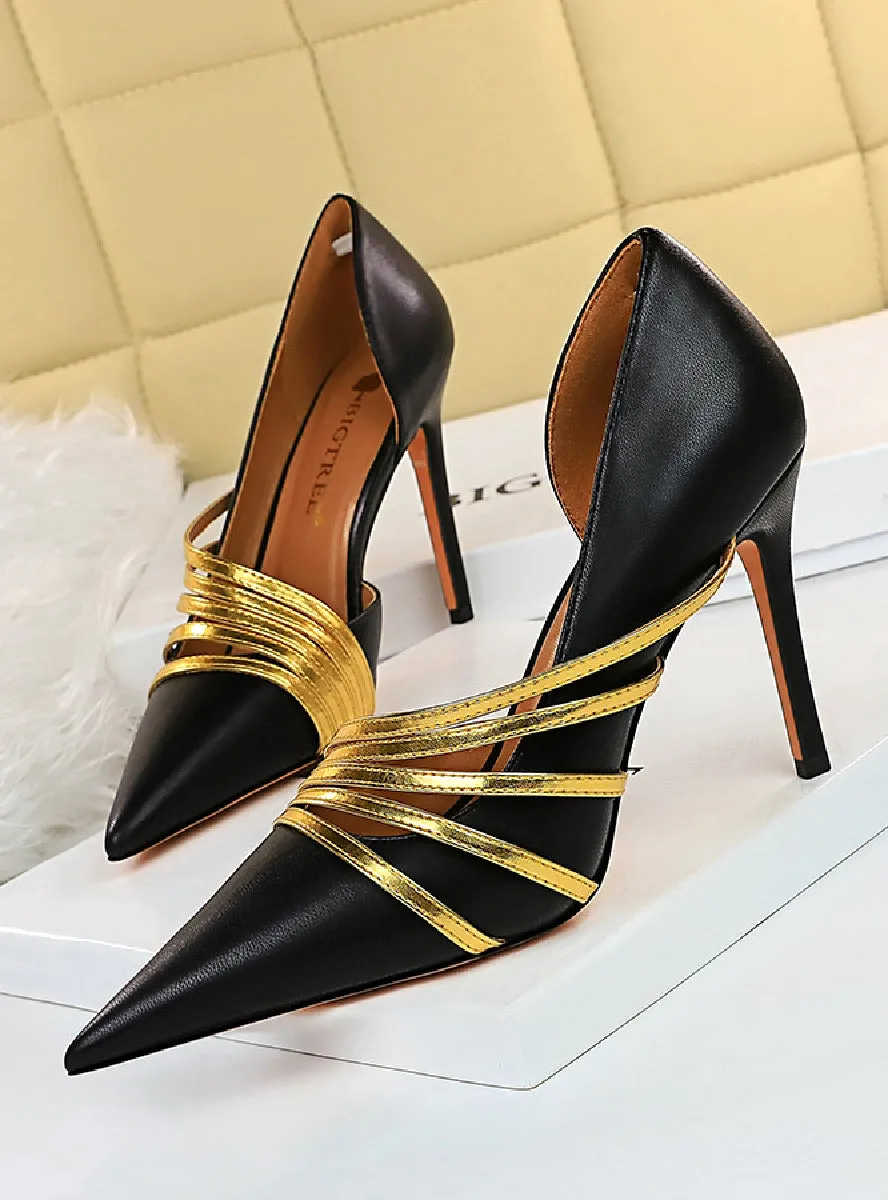 Color Matching Thin Ultra-high Heels Shoes