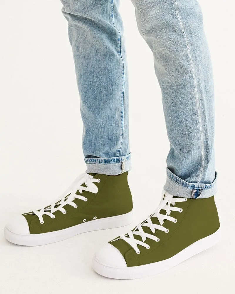 Dark Midtone Yellow High-Top Canvas Sneakers | Men's | C0M0Y80K80