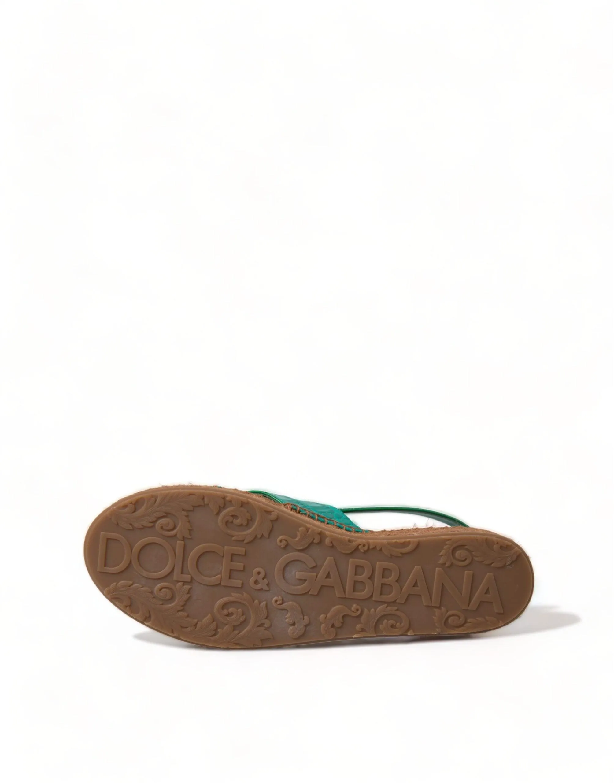 Dolce & Gabbana Elegant Green Espadrille Platform Sandals