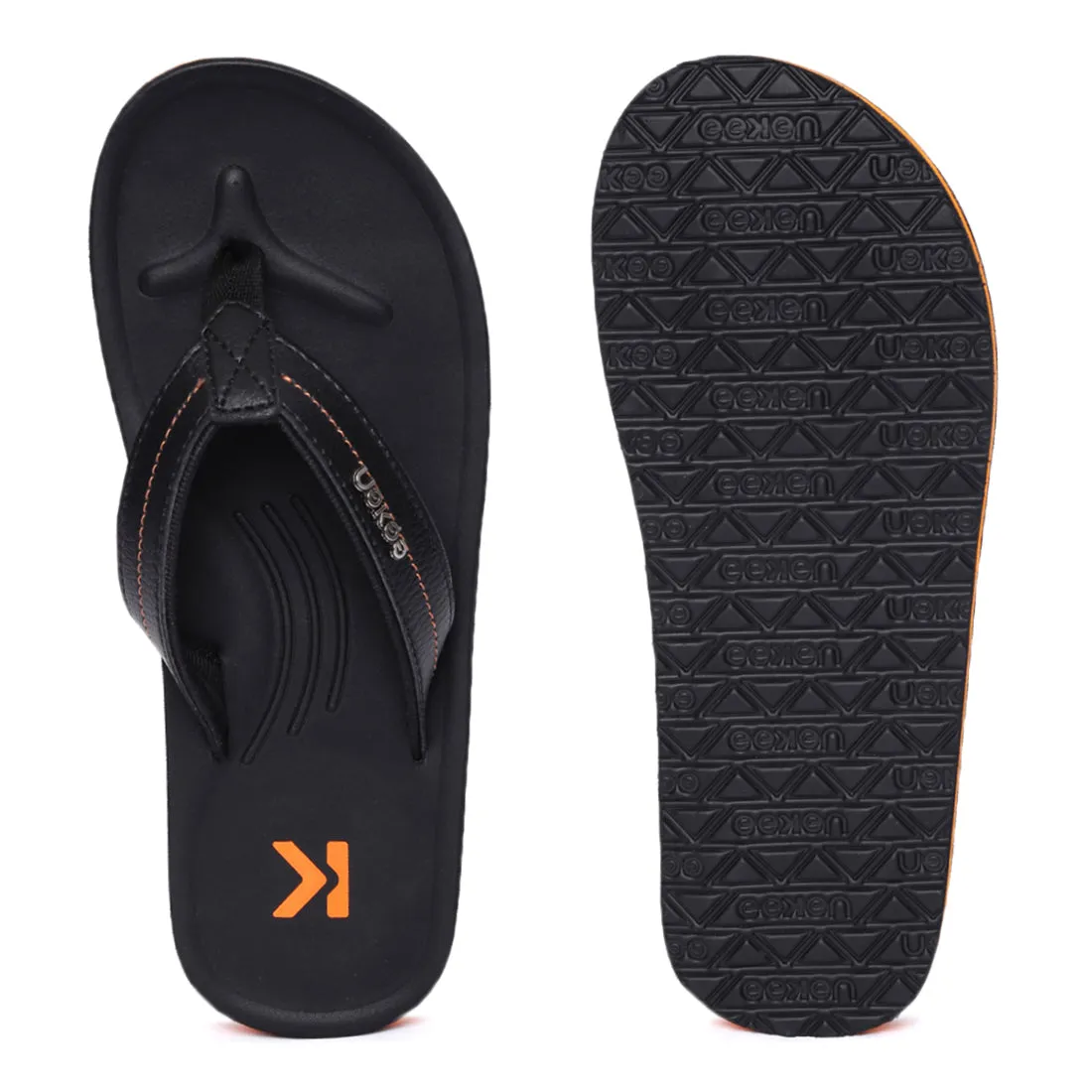 Eeken EFBGO2409 Black Lightweight Washable Dailywear Durable Flip Flops For Men