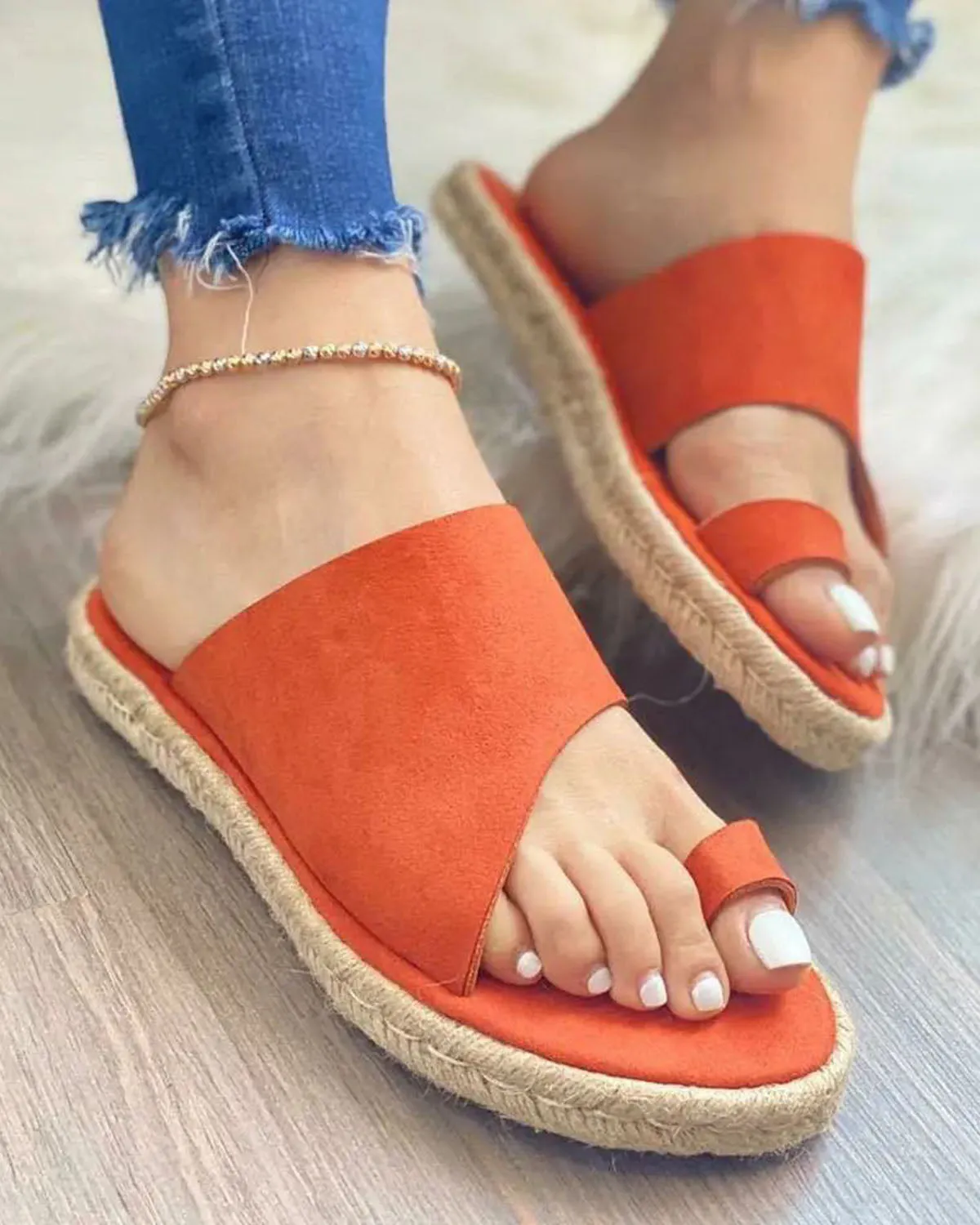 elveswallet Retro suede flat espadrilles slippers