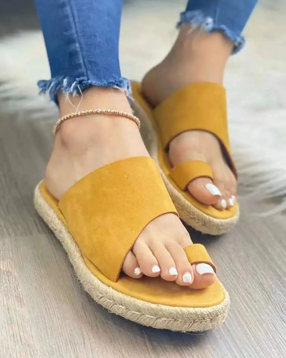 elveswallet Retro suede flat espadrilles slippers