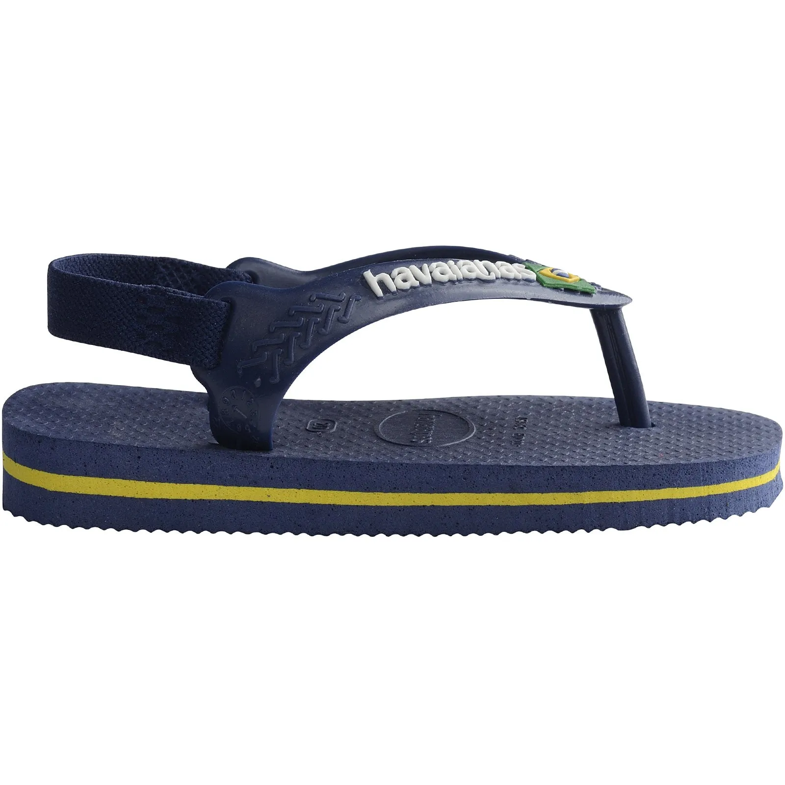 Havaianas Kids Baby Brasil Logo Flip Flops - Marine/Yellow