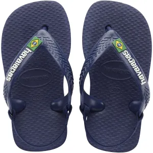 Havaianas Kids Baby Brasil Logo Flip Flops - Marine/Yellow