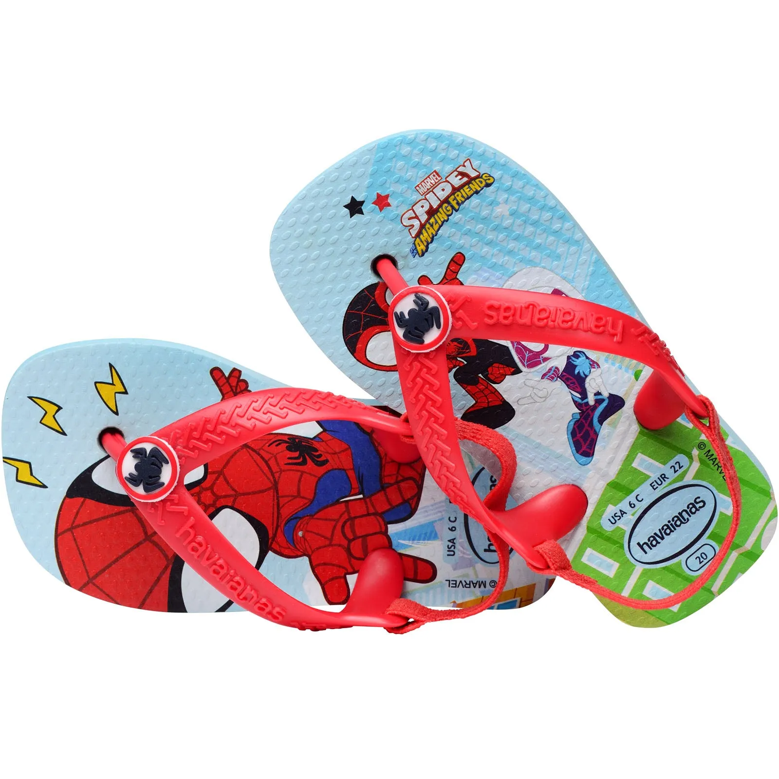 Havaianas Kids Baby Marvel Flip Flops - Blue/Red