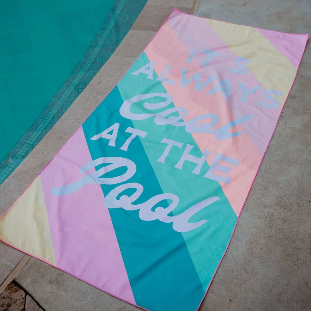 It's Always Cool At The Pool Quick Dry Towel: Pastel Stripes