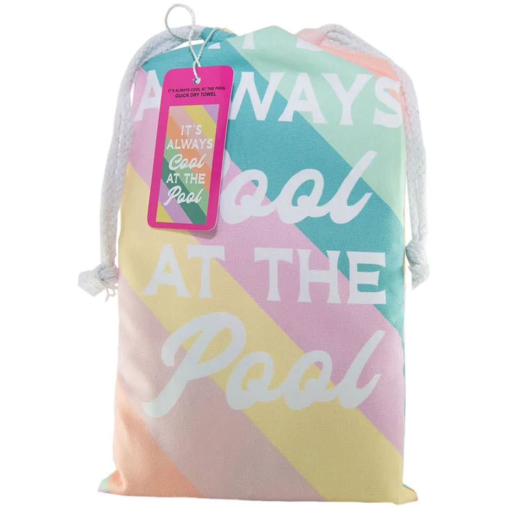 It's Always Cool At The Pool Quick Dry Towel: Pastel Stripes