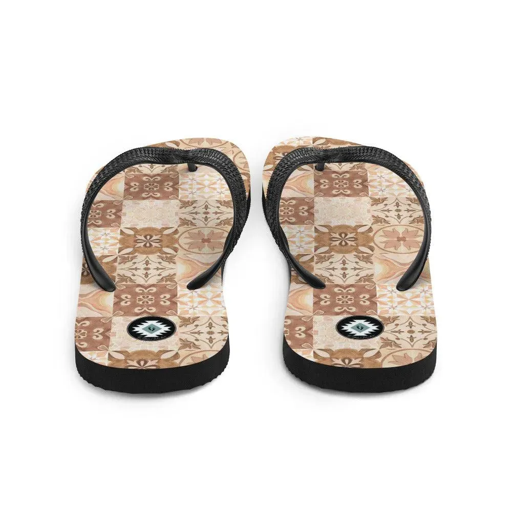 Moroccan Desert Tile Flip Flops