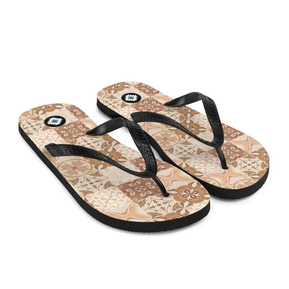 Moroccan Desert Tile Flip Flops