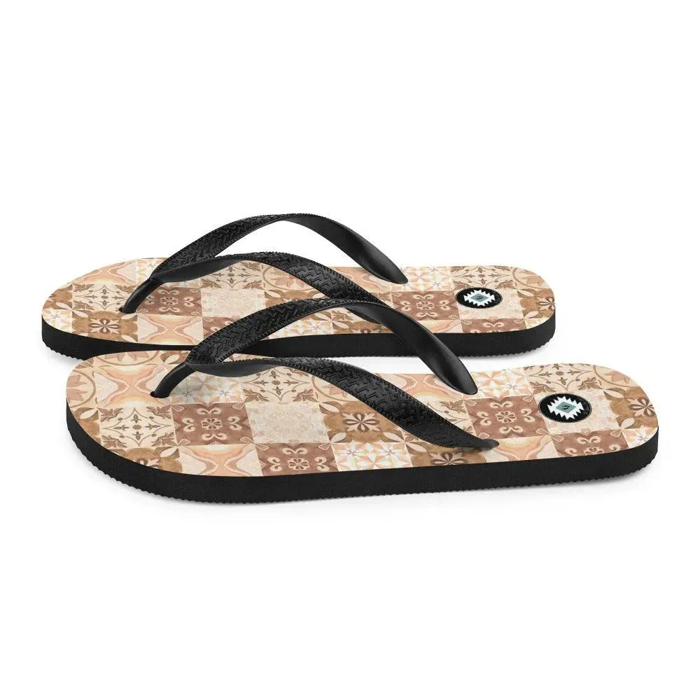 Moroccan Desert Tile Flip Flops