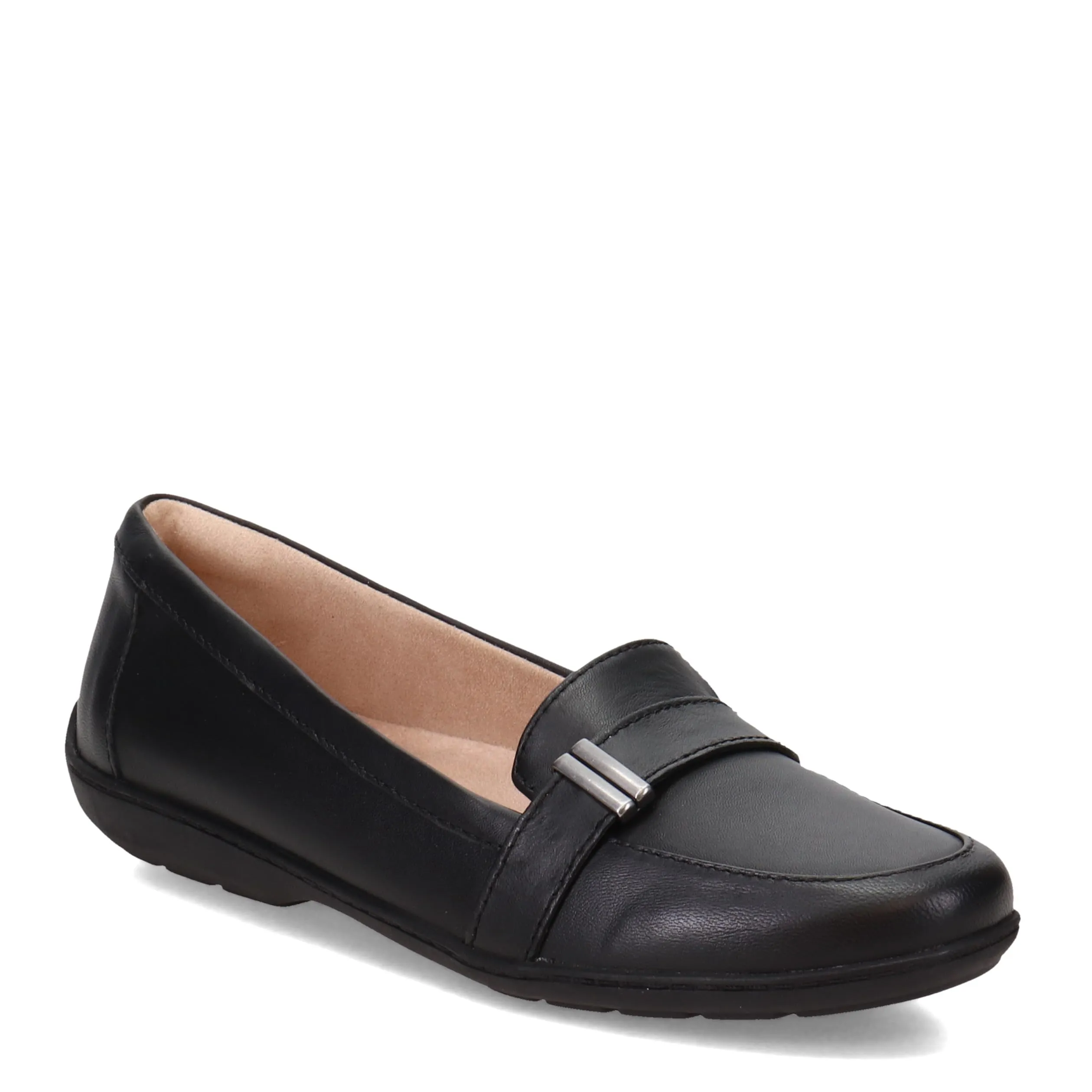 Naturalizer Women Kentley Flat, Black Leather, 8 Wide