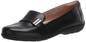 Naturalizer Women Kentley Flat, Black Leather, 8 Wide