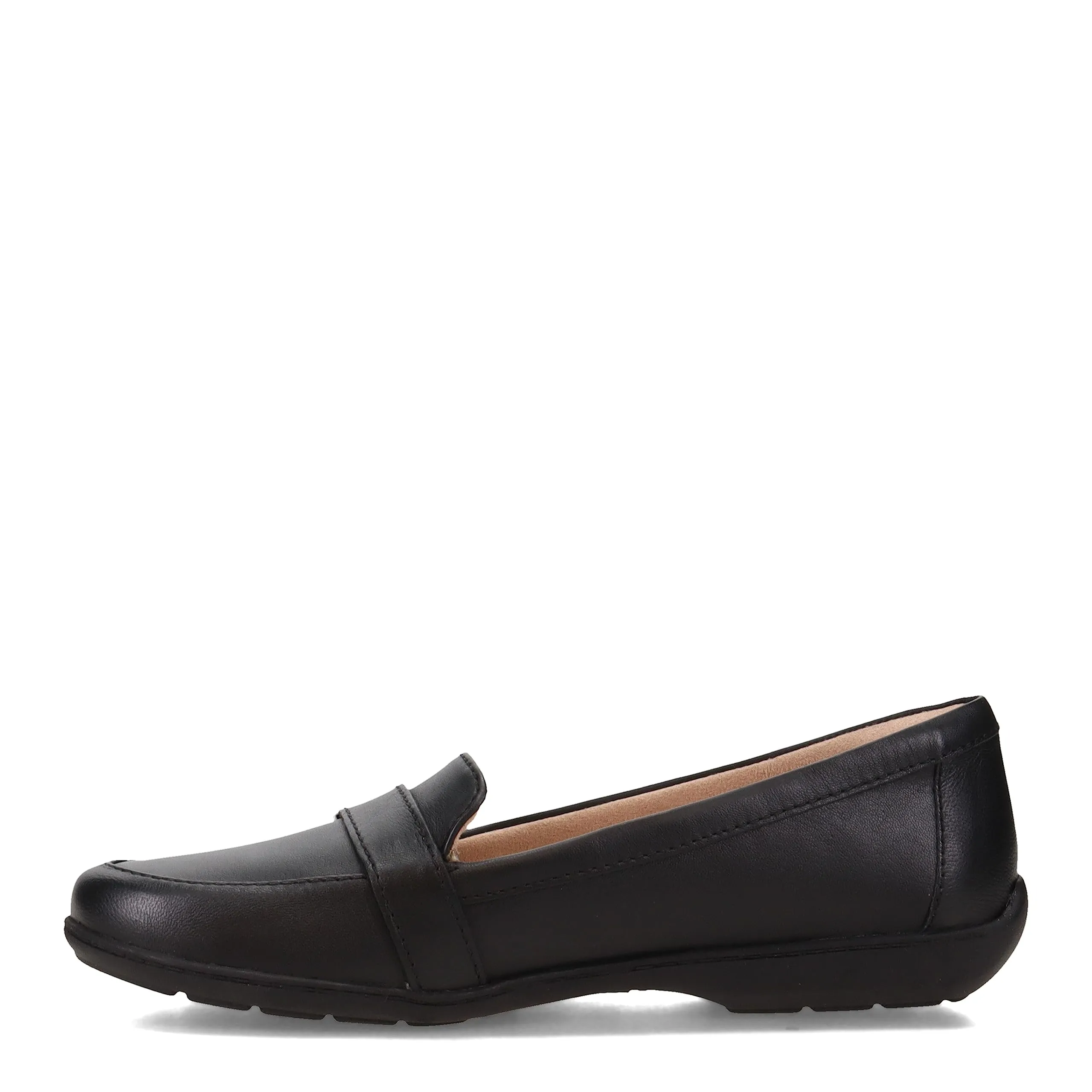 Naturalizer Women Kentley Flat, Black Leather, 8 Wide