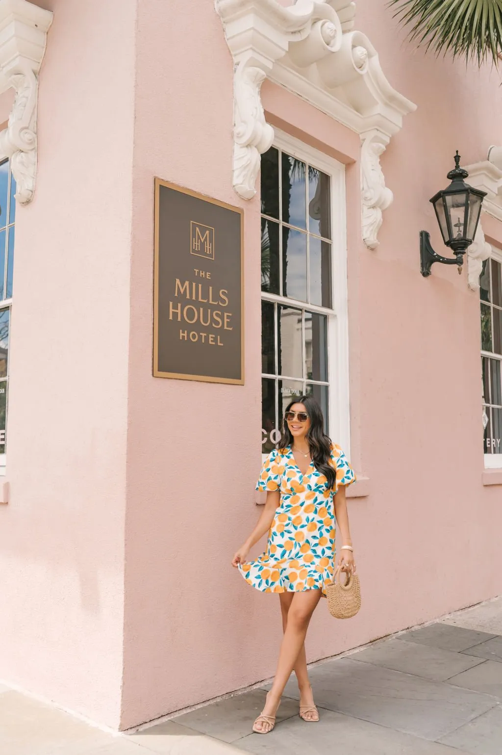 Orange Citrus Print Mini Dress - FINAL SALE