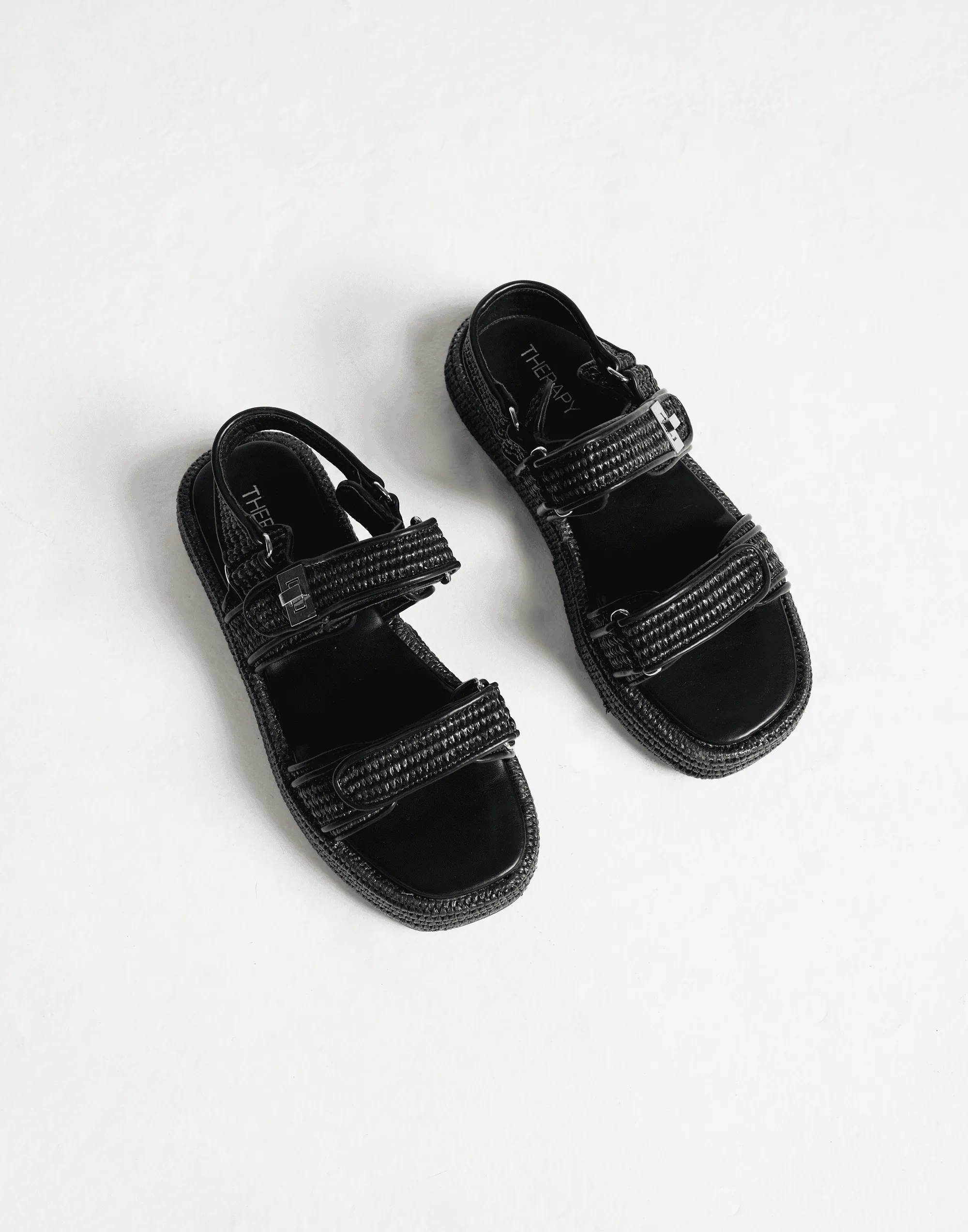 Revive Sandals (Black Raffia) - By Therapy