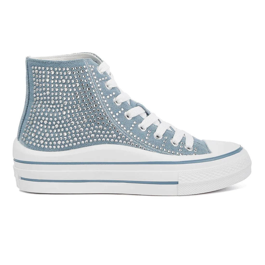 Rhinestone Embellished Ankle-Length Sneakers