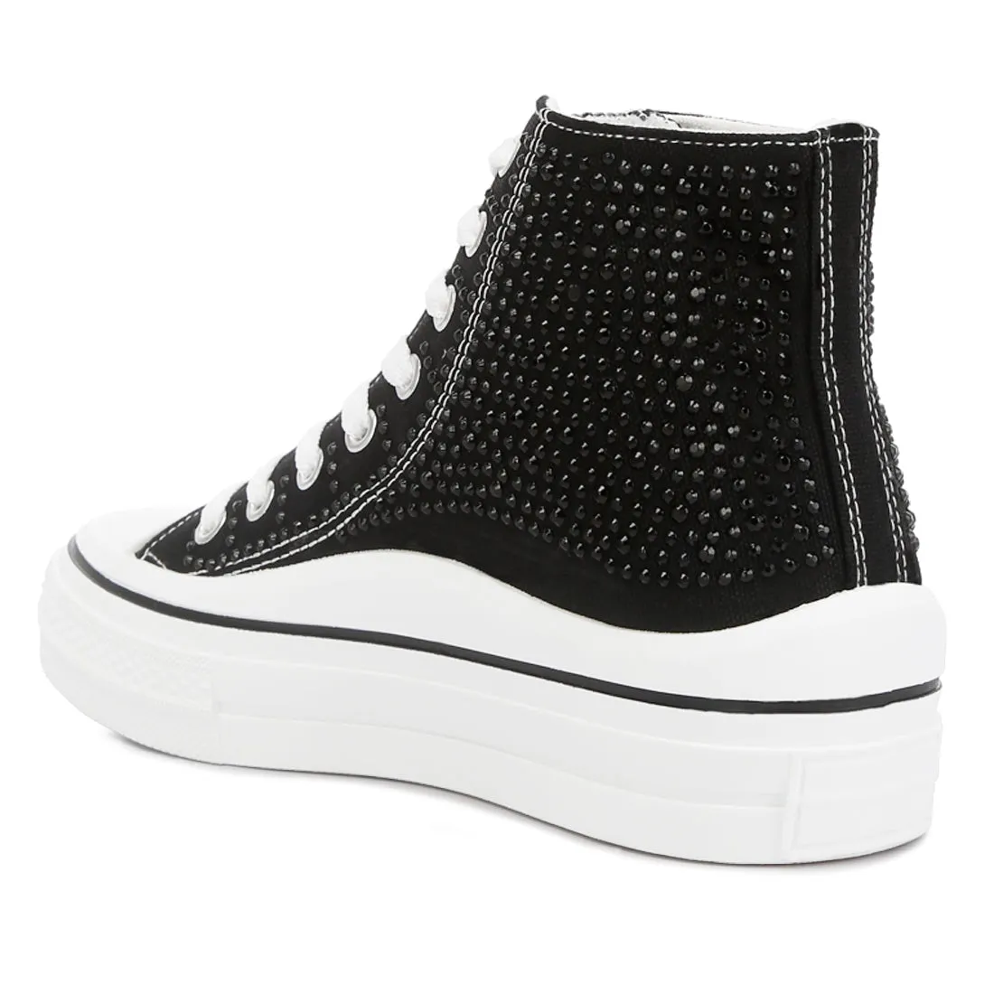 Rhinestone Embellished Ankle-Length Sneakers