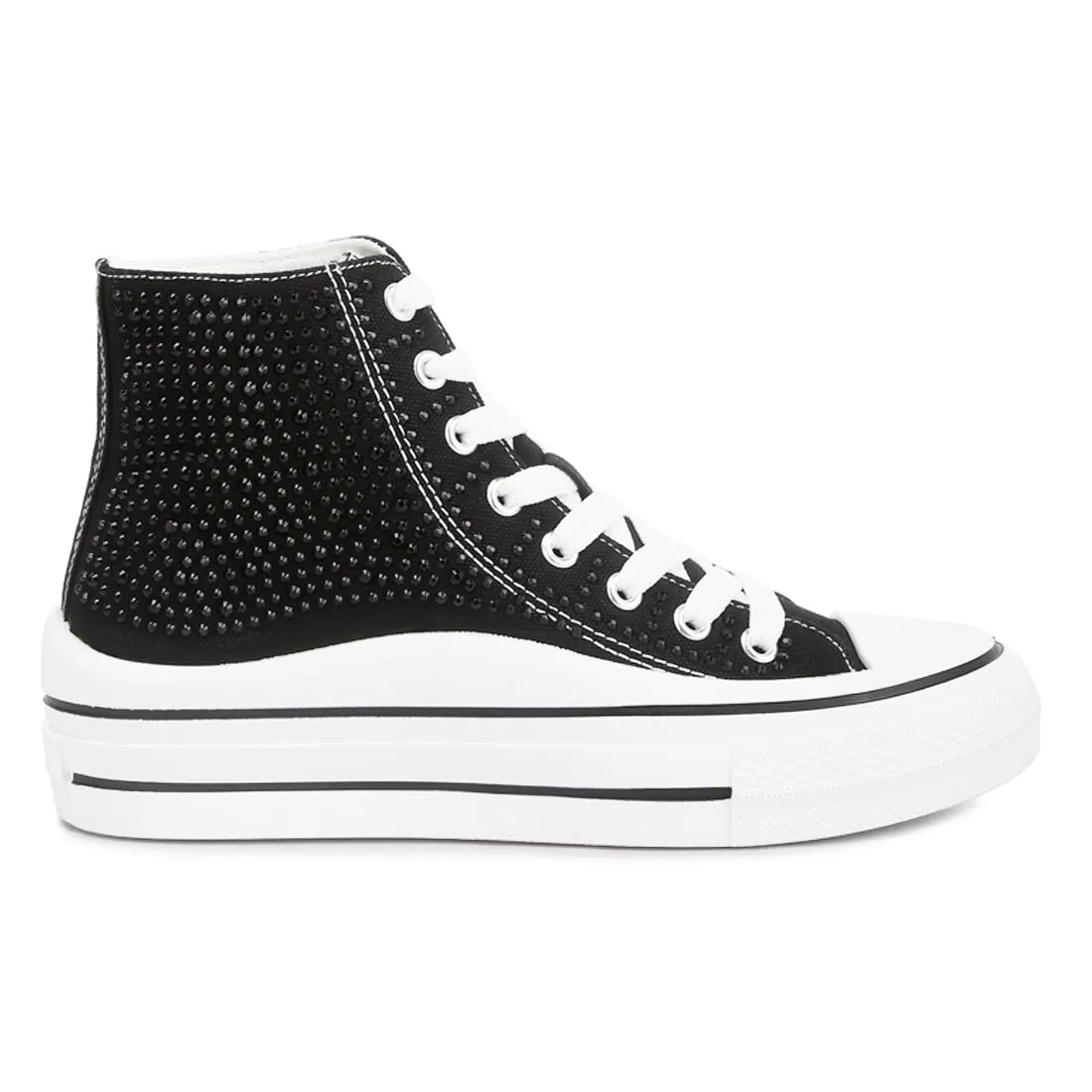 Rhinestone Embellished Ankle-Length Sneakers