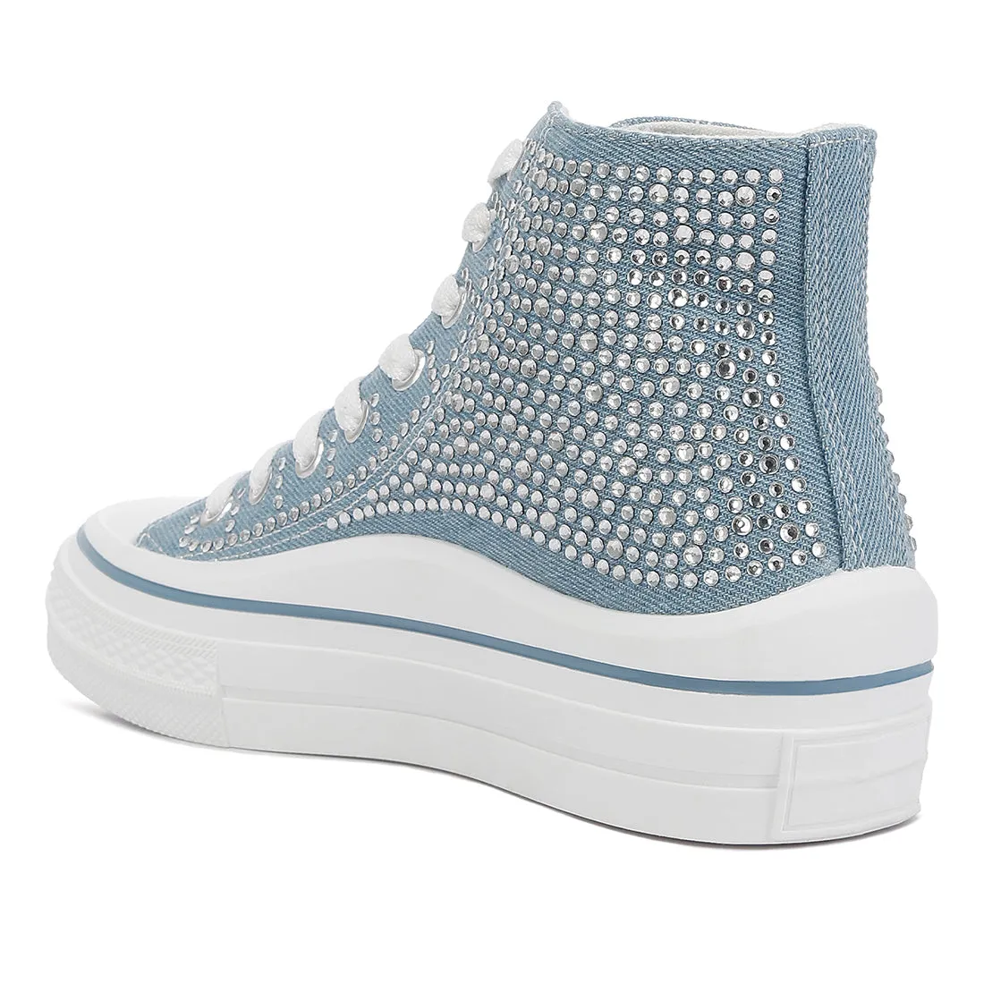 Rhinestone Embellished Ankle-Length Sneakers