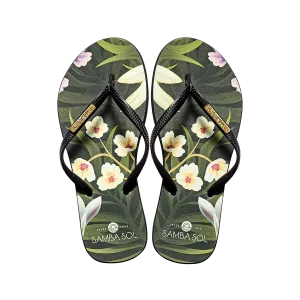 Samba Sol Women’s Fashion Collection Flip Flops - Flowers