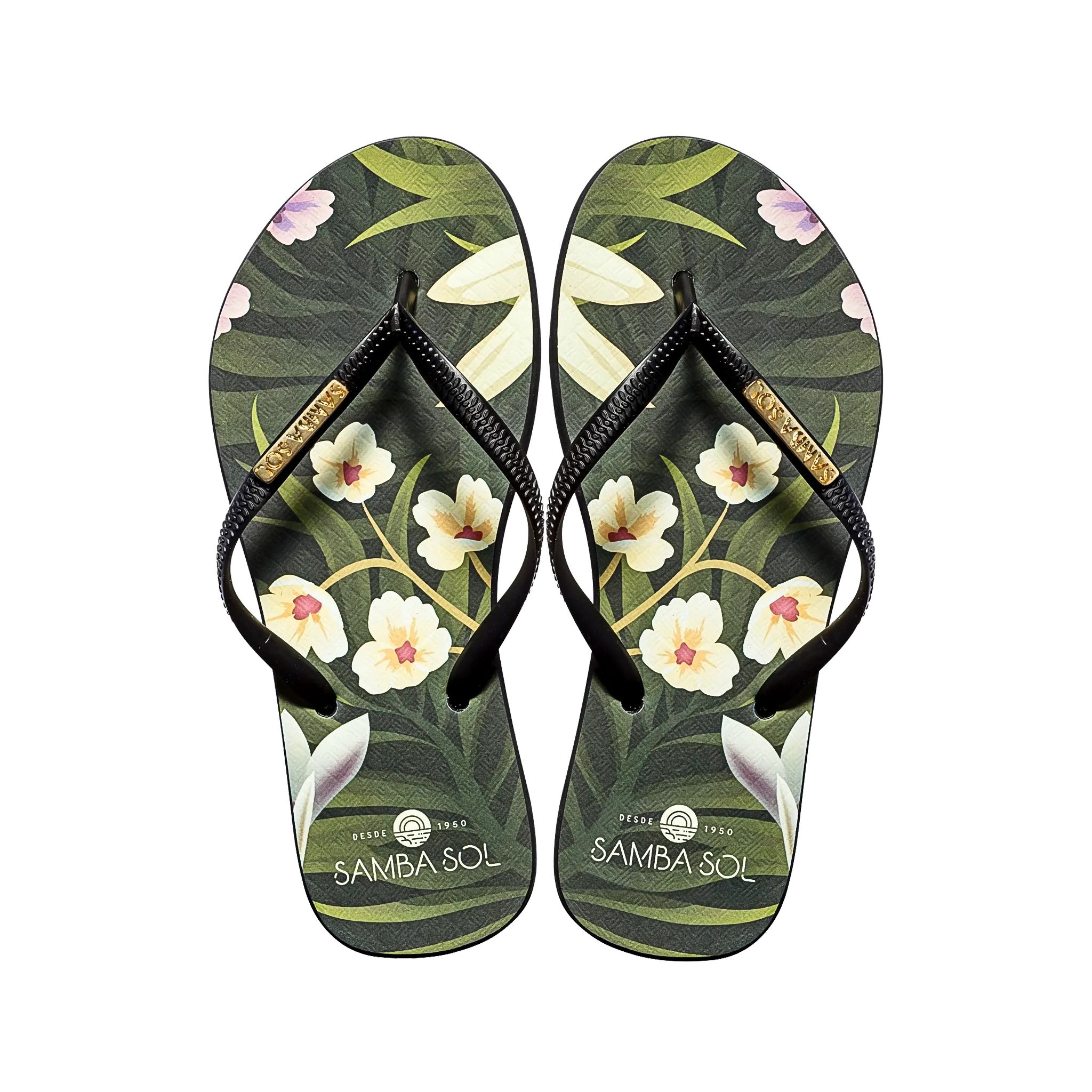 Samba Sol Women’s Fashion Collection Flip Flops - Flowers