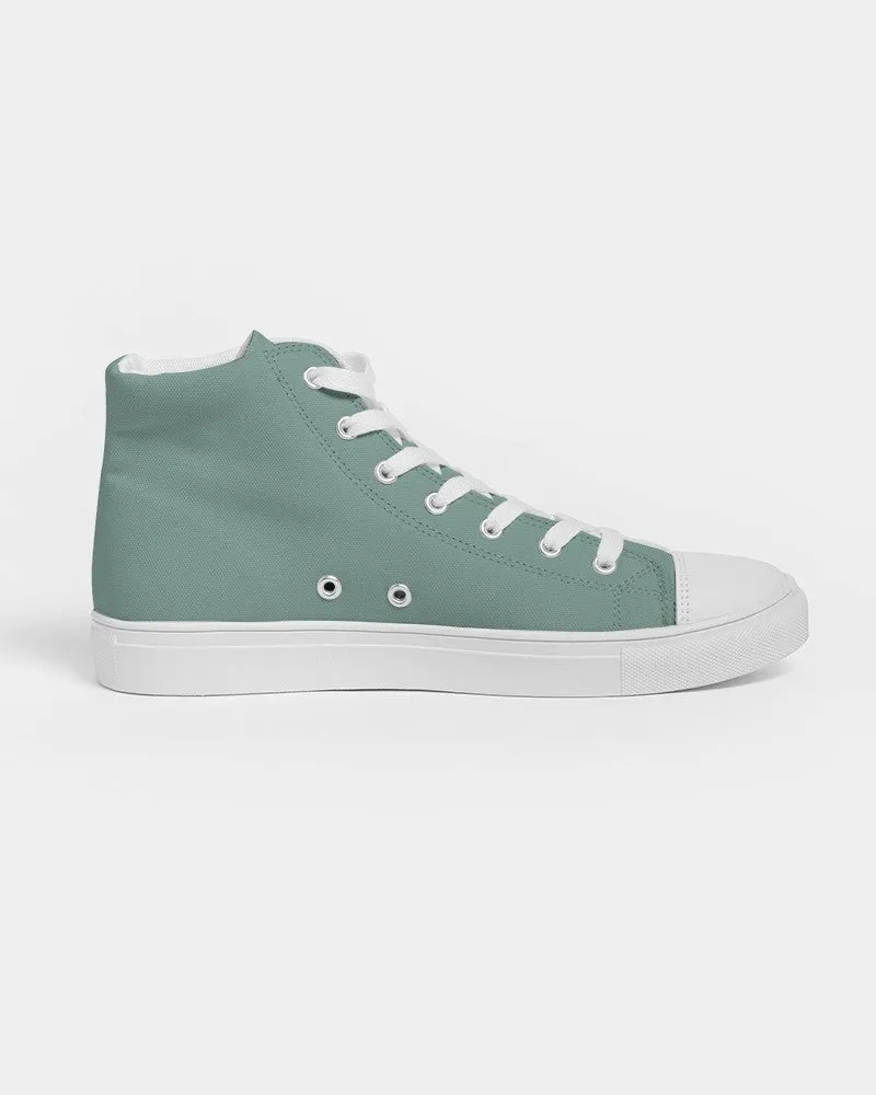 Shaded Pale Pastel Green Gray High-Top Canvas Sneakers | Men's | C30M0Y22K30