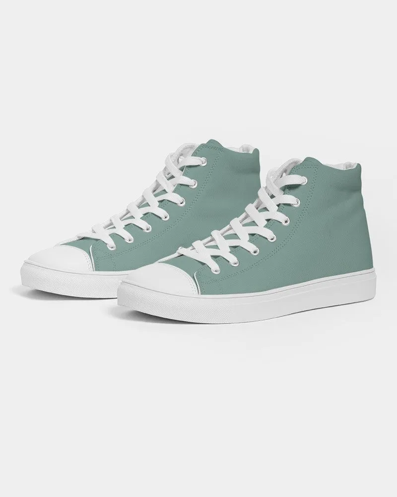 Shaded Pale Pastel Green Gray High-Top Canvas Sneakers | Men's | C30M0Y22K30