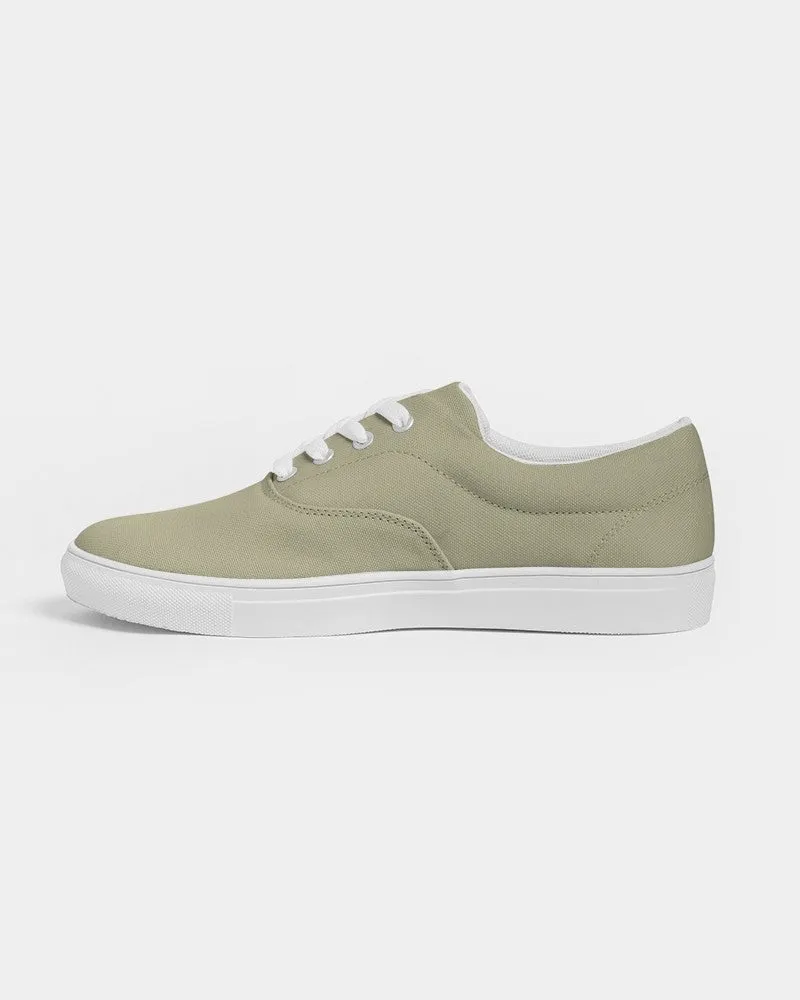 Shaded Pale Pastel Yellow Gray Canvas Sneakers | Women's | C0M0Y30K30