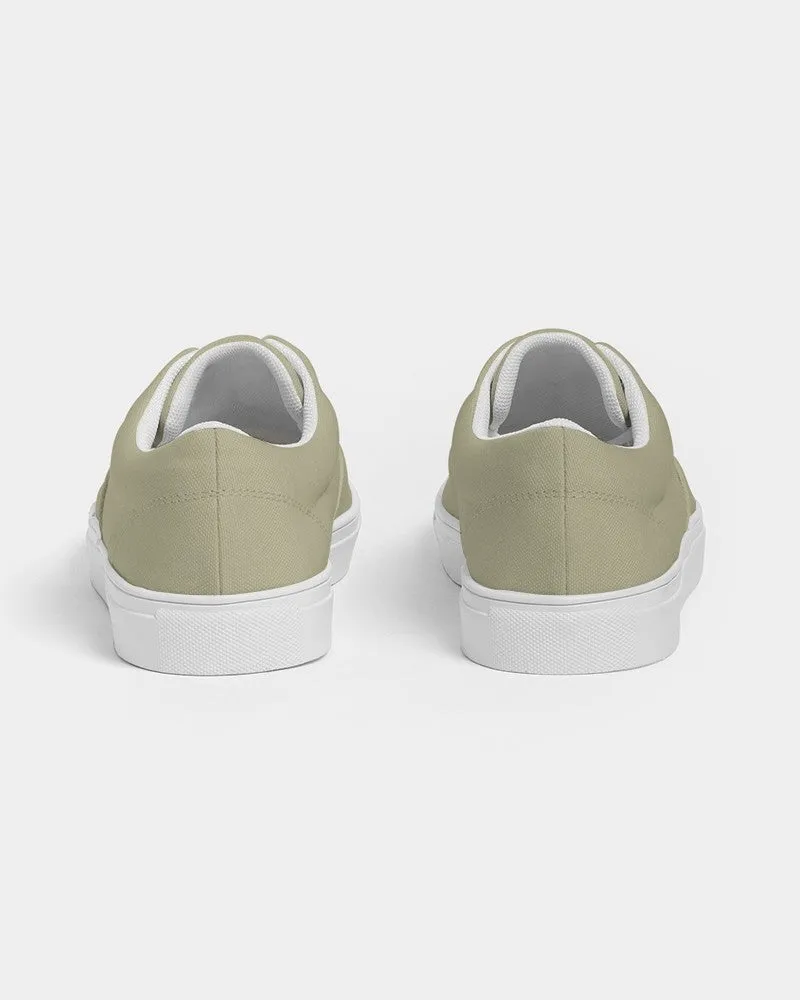 Shaded Pale Pastel Yellow Gray Canvas Sneakers | Women's | C0M0Y30K30