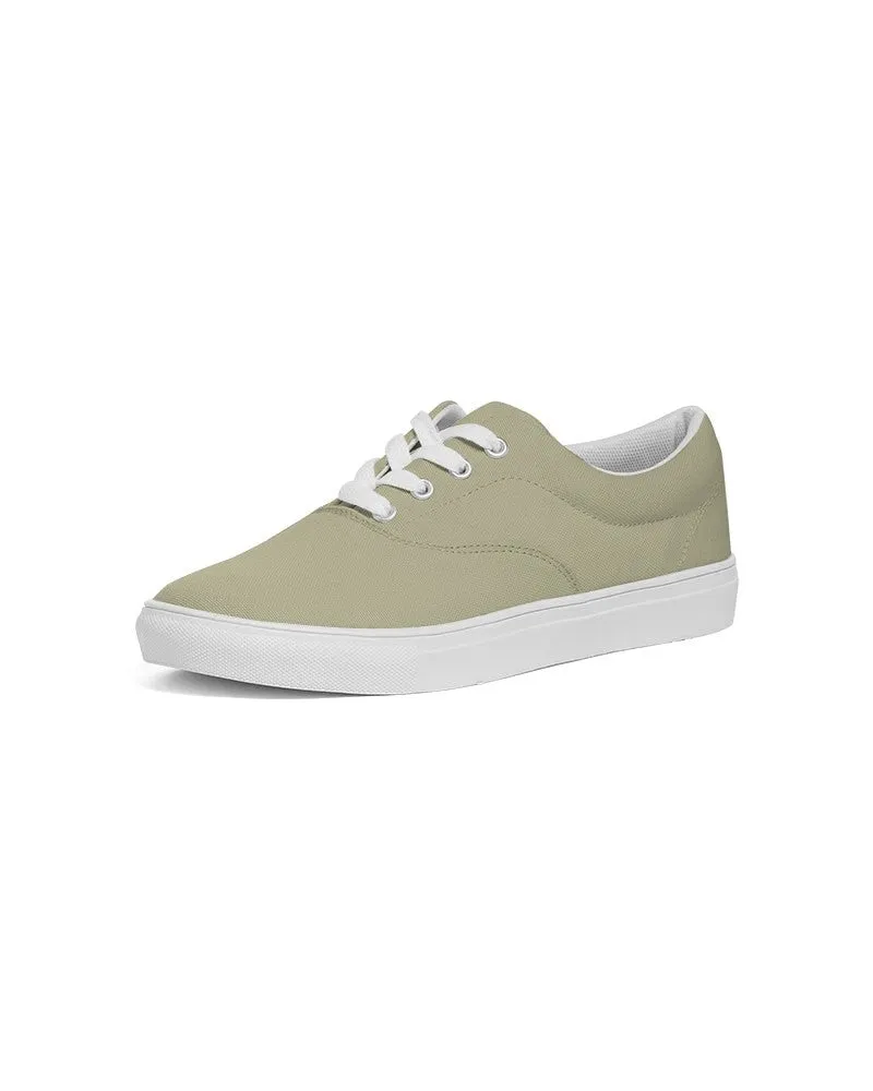 Shaded Pale Pastel Yellow Gray Canvas Sneakers | Women's | C0M0Y30K30