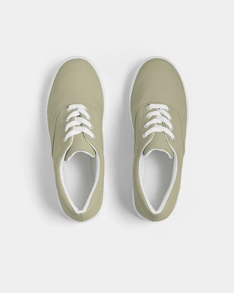 Shaded Pale Pastel Yellow Gray Canvas Sneakers | Women's | C0M0Y30K30