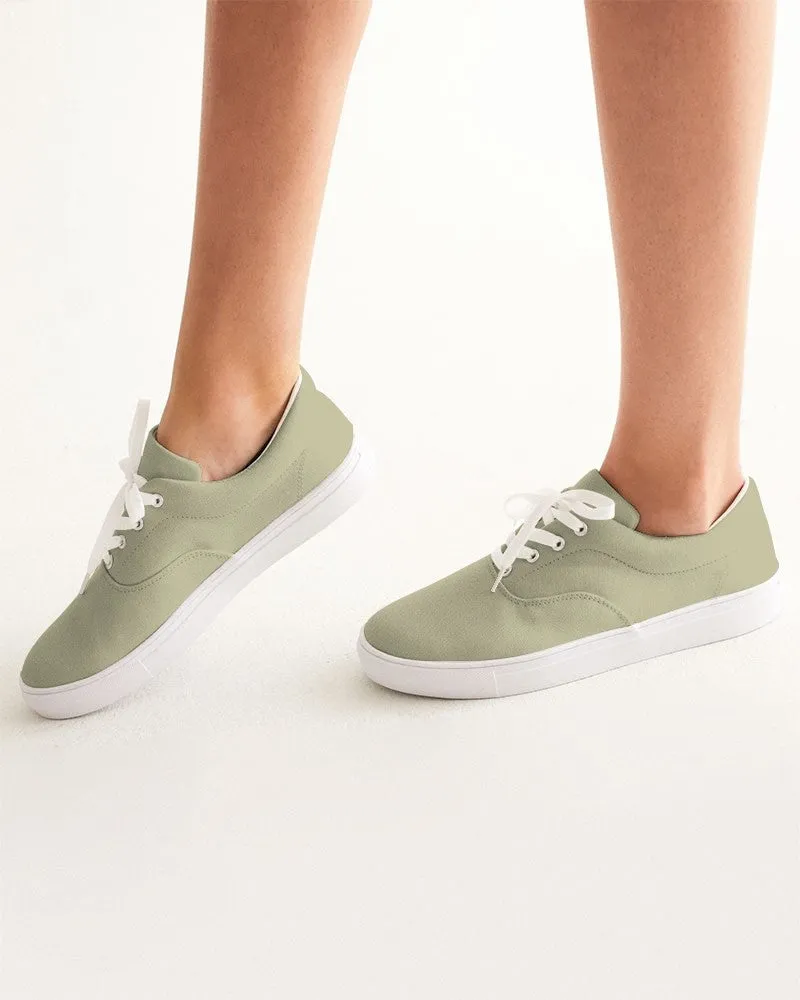 Shaded Pale Pastel Yellow Gray Canvas Sneakers | Women's | C0M0Y30K30