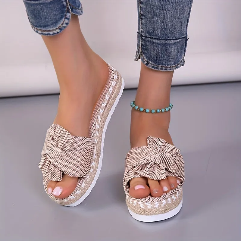 Soleil™ Bow Platform Espadrilles Slippers