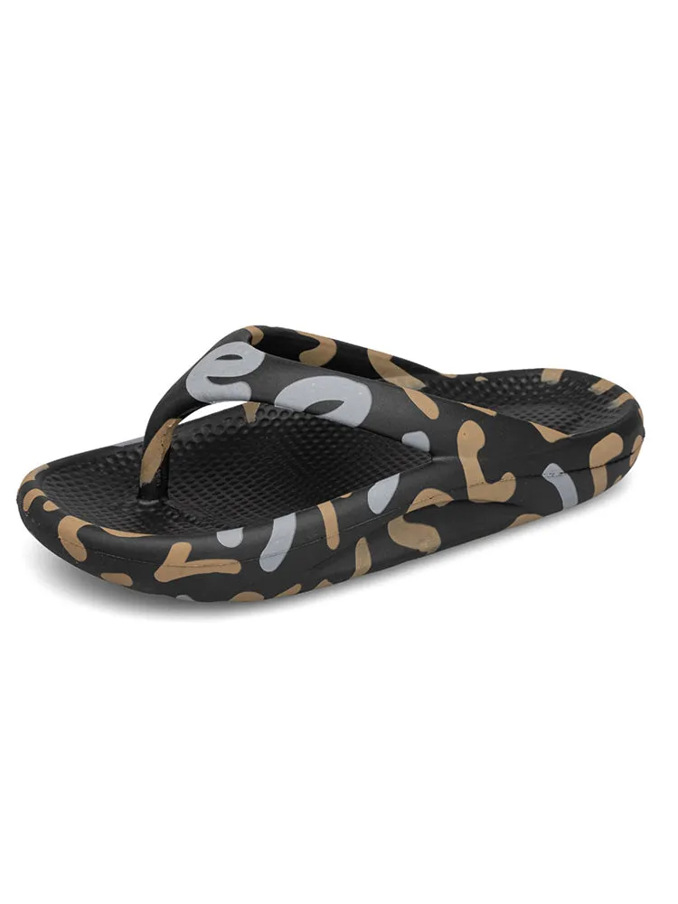 Thick-Soled Print Flip-Flops Waterproof Clip-On Slipper&Sandals