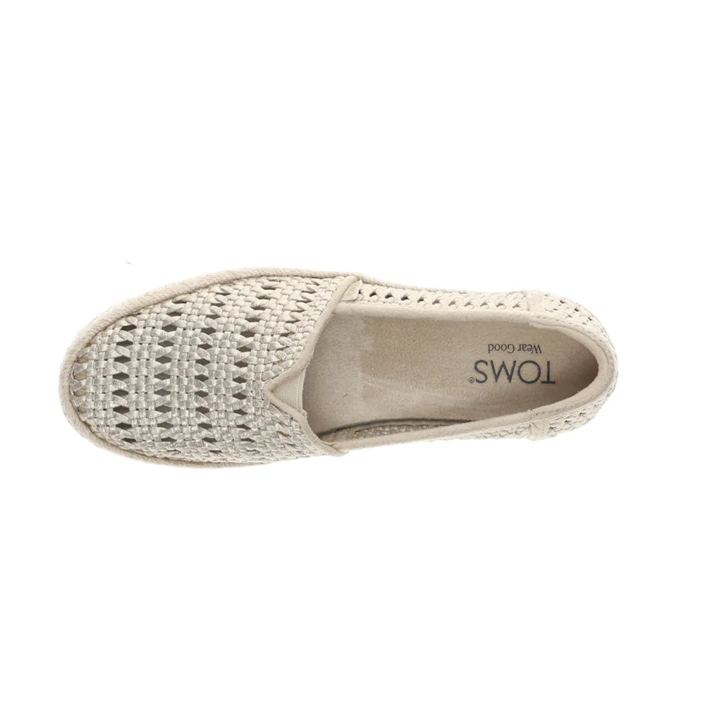 Valencia Metallic Woven Platform Espadrille Flats